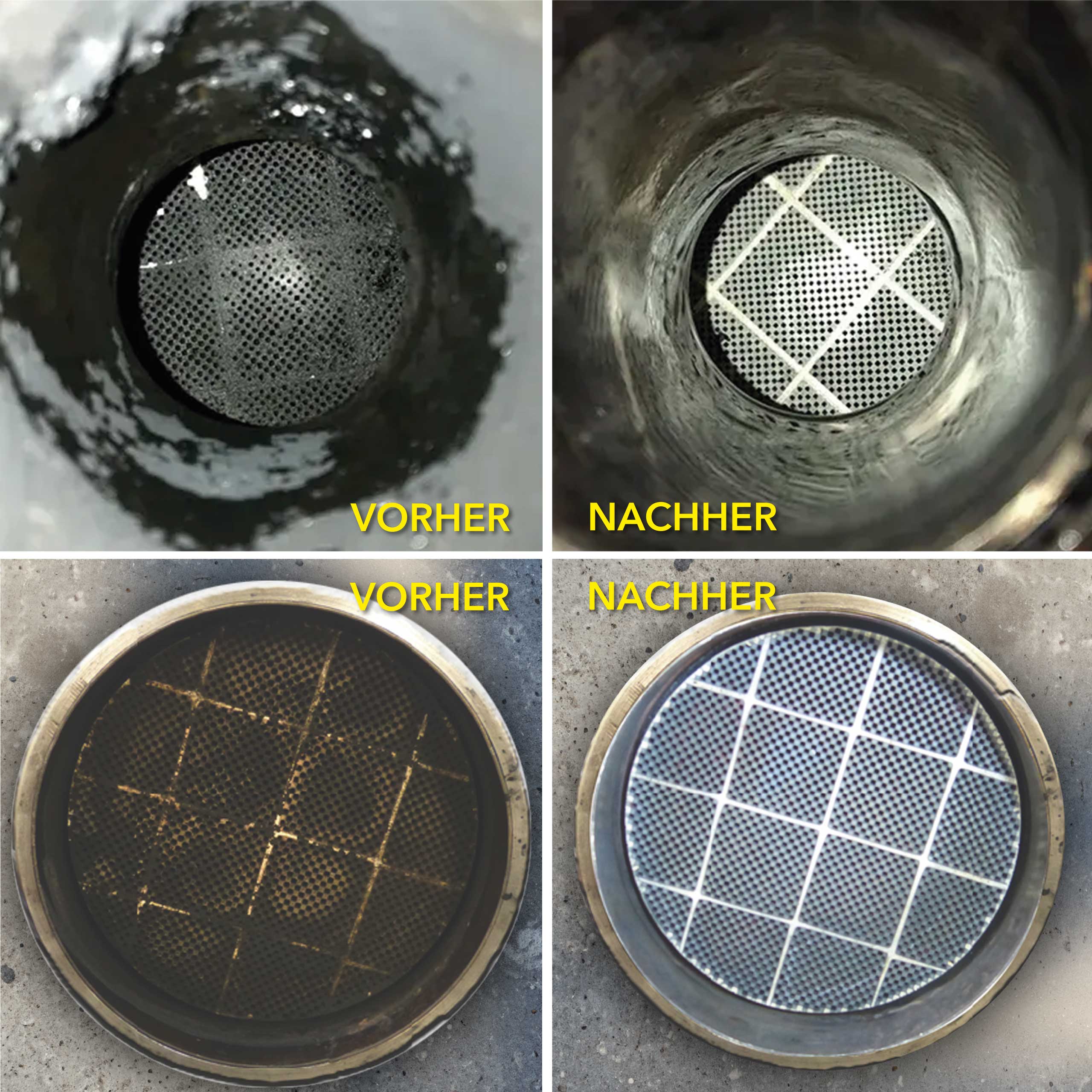 Vorher-Nachher Bilder von DPF gereinigt mit DPF CLEAN