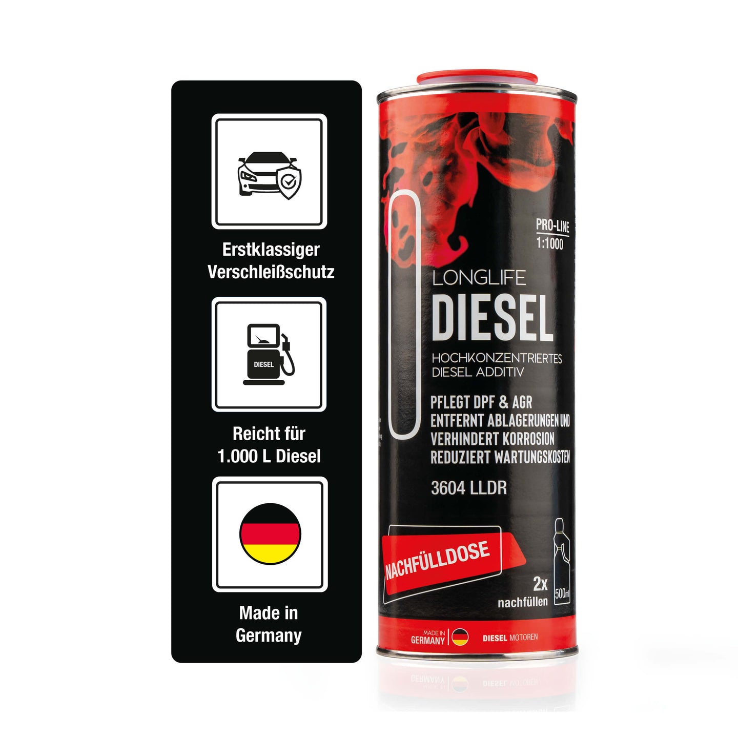 Longlife DIESEL Pro-Line - Premium-Pflege für den Dieselmotor, Kraftstoffadditiv, Nachfülldose 1.000ml