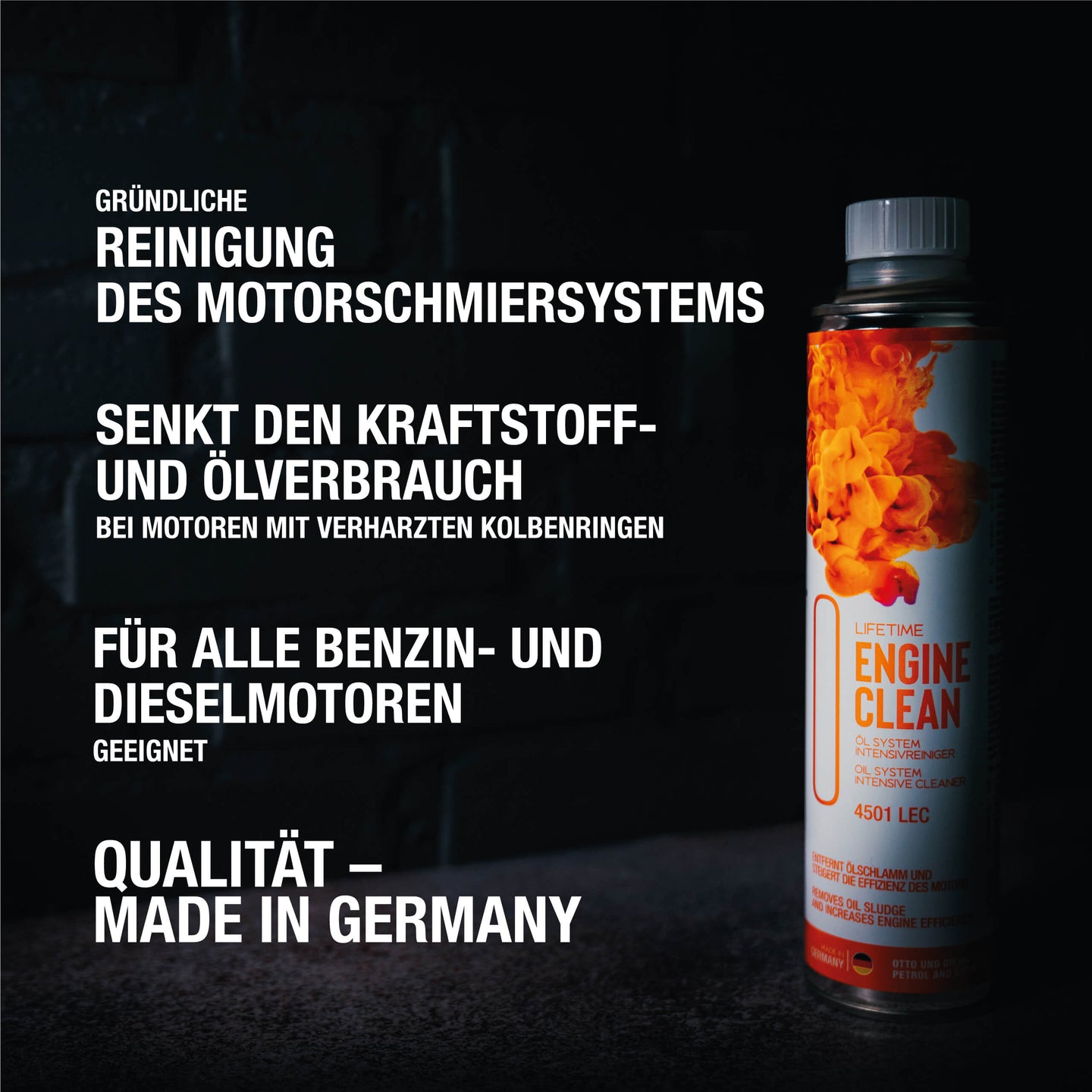 ENGINE CLEAN - Motorspülung für Benzin und Diesel Motoren - 400ml - Lifetime Technologies Shop