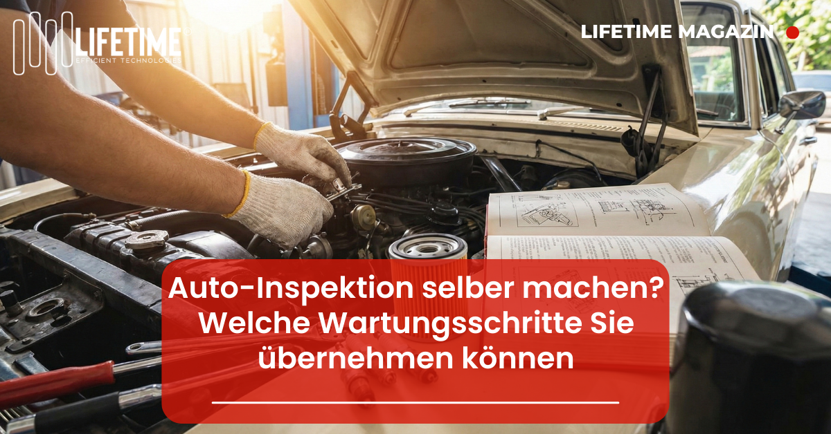 Mann führt in seiner Garage einen Ölwechsel durch