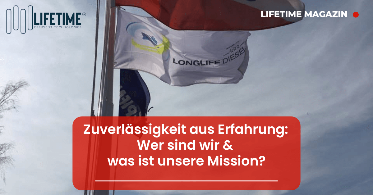 Flagge von Longlife DIESEL weht im Wind
