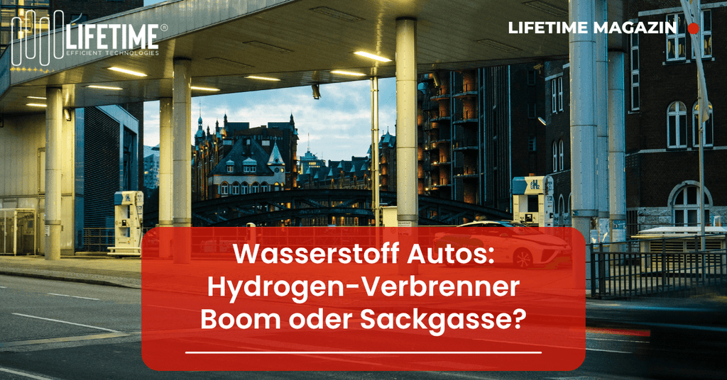 Wasserstoffauto steht an Wasserstoff Tankstelle