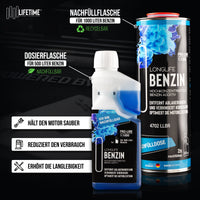 Longlife BENZIN Pro-Line - Premium-Pflege für den Benzinmotor, Kraftstoffadditiv, Refill-Kit 1 x 500ml + 1 x 1.000ml