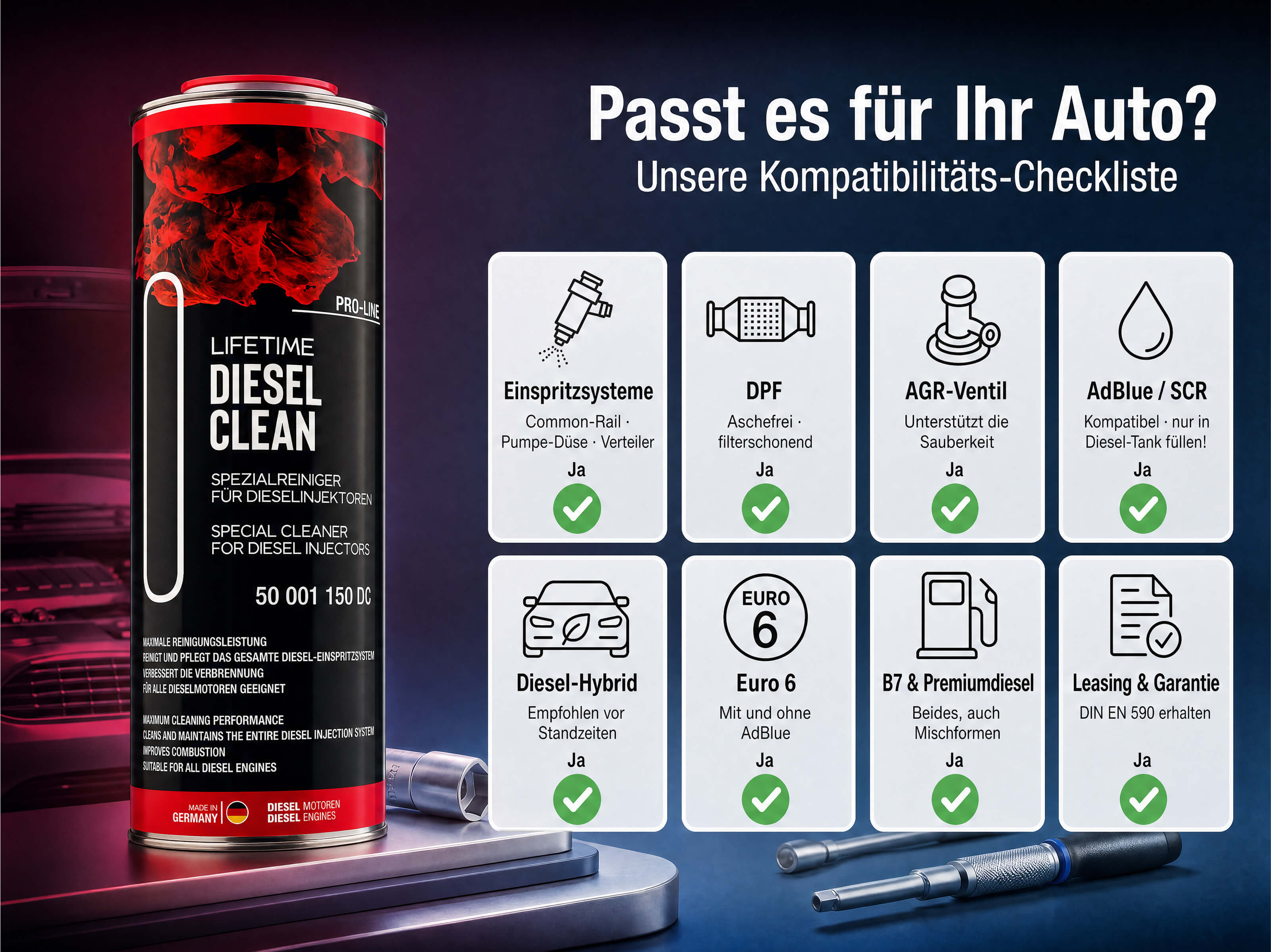 Lifetime DIESEL CLEAN Kompatibilitäts-Checkliste