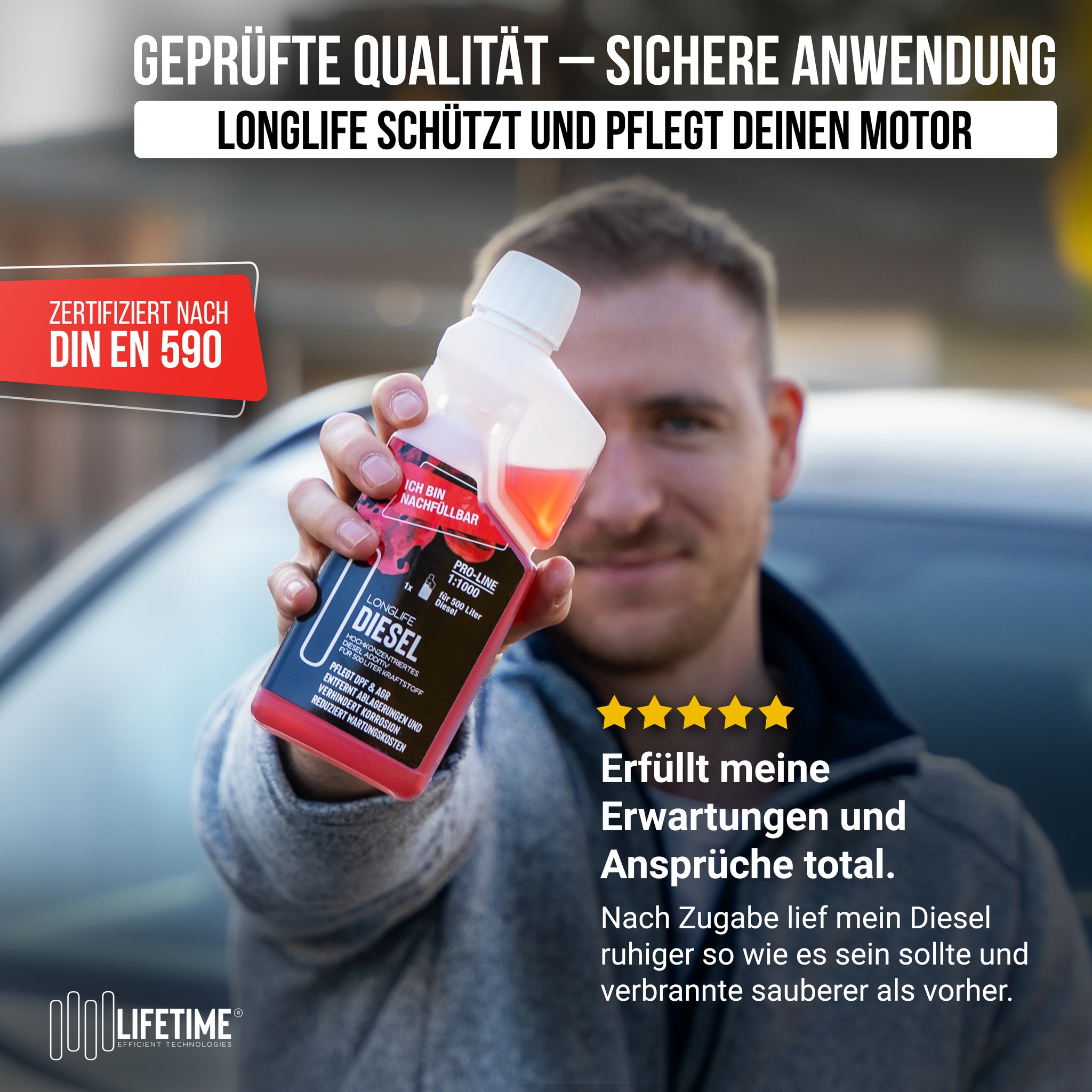 Longlife DIESEL Pro-Line - Premium-Pflege für den Dieselmotor, Kraftstoffadditiv, Refill-Kit 1 x 500ml + 1 x 1.000ml