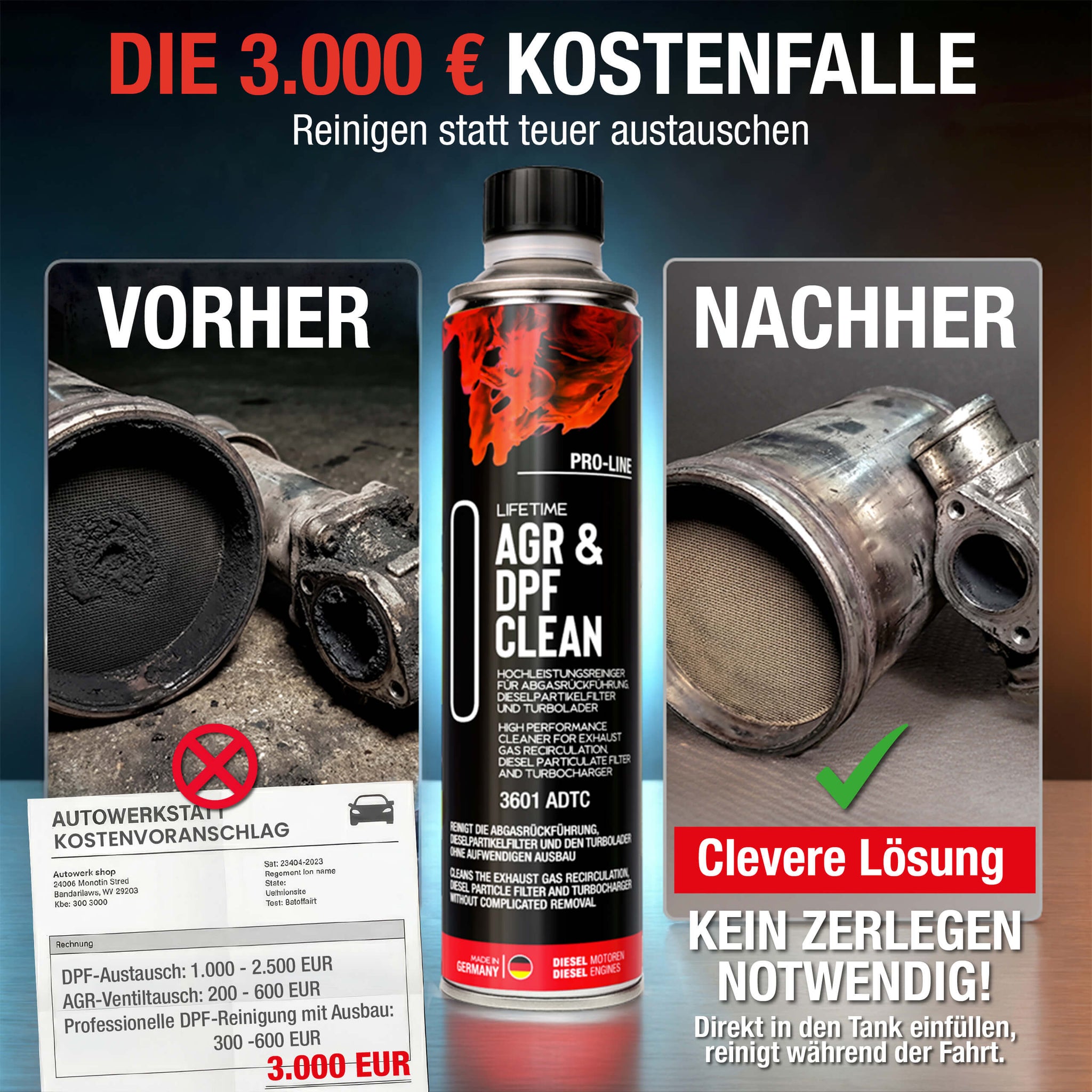 Kostenfalle AGR-Ventil und DPF tauschen. Clevere Lösung mit Lifetime Additiv während der Fahrt einigen
