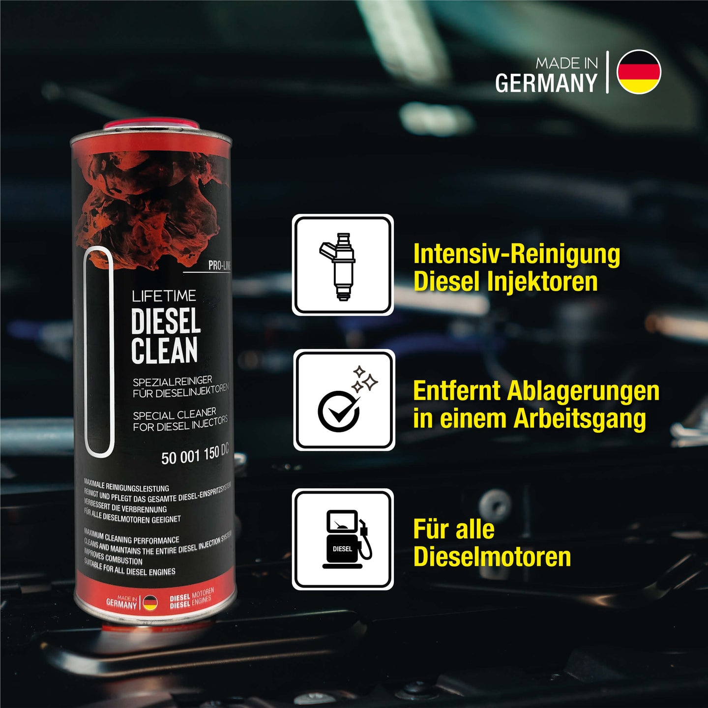 Lifetime DIESEL CLEAN Spezialreiniger für Diesel-Injektoren, Kraftstoffadditiv, 1.000ml