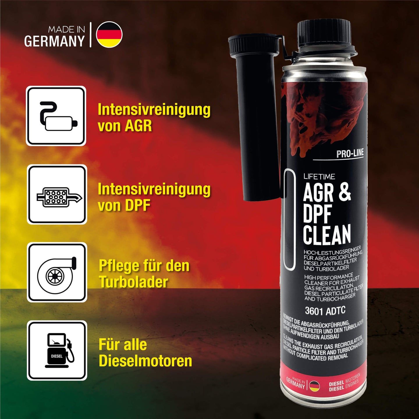 Lifetime AGR & DPF CLEAN Pro-Line  - Premium-Reiniger für AGR-Ventil, DPF und Turbolader, Kraftstoffadditiv, 400ml