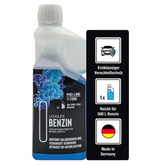 Longlife BENZIN Pro-Line | Benzin Additiv - reicht für 500 Liter Benzin | 500 ml