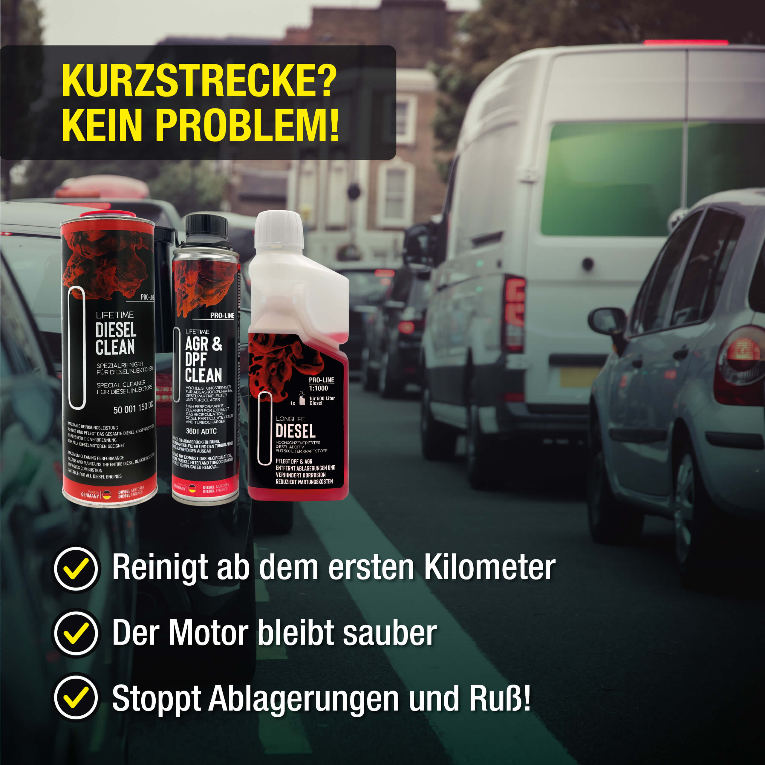 Diesel All in One Reinigungs-Kur Pro-Line | 1.000ml + 500ml + 400ml