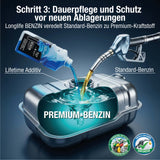 Lifetime Benzin All-in-One Set PRO-LINE – Systemreiniger 1L + Katalysator Schutz 400ml + Longlife Benzin 500ml - Systemreinigung & OPF & Kat Schutz & Dauerpflege