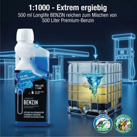 Lifetime Benzin System Reinigungs-Kur PRO-LINE – Systemreiniger 1L + Longlife Benzin 500ml - Saubere Injektoren & Hochdruckpumpe, Korrosionsschutz & Dauerpflege