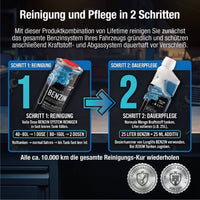 Lifetime Benzin System Reinigungs-Kur PRO-LINE – Systemreiniger 1L + Longlife Benzin 500ml - Saubere Injektoren & Hochdruckpumpe, Korrosionsschutz & Dauerpflege