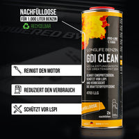 Longlife BENZIN GDI CLEAN Pro-Line - speziell für Direkteinspritzer-Motoren, Kraftstoffadditiv, Nachfülldose 1.000ml reicht für 20 Tankfüllungen!