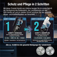 Lifetime Benzin Katalysator Reinigungs-Kur PRO-LINE - Katalysator Schutz 400ml + Longlife Benzin 500ml - OPF & Kat Schutz & Dauerpflege