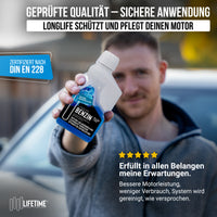 Longlife BENZIN Pro-Line - Premium-Pflege für den Benzin-Motor, Kraftstoffadditiv, nachfüllbare Dosierflasche 250ml