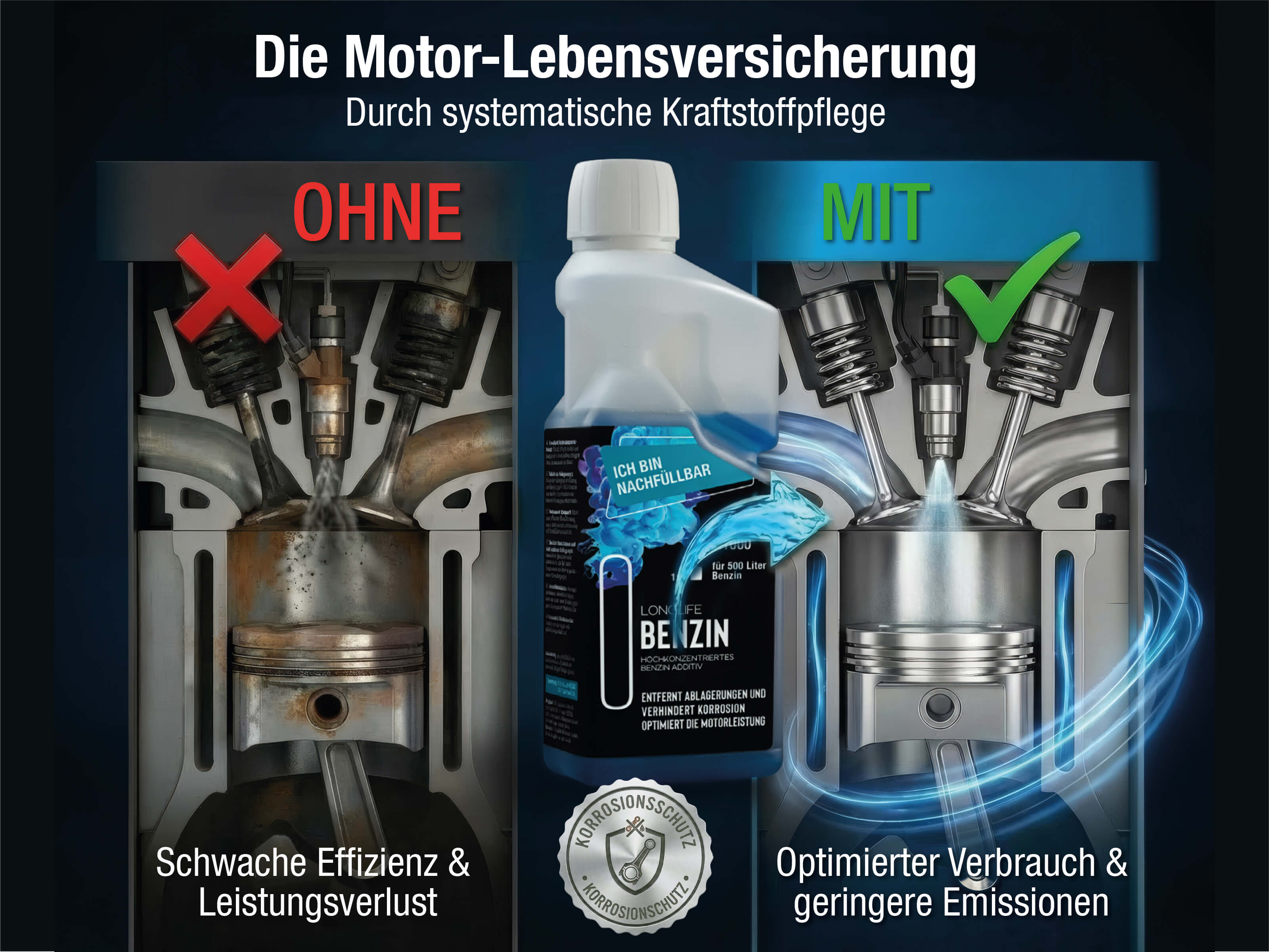 Longlife BENZIN Pro-Line Kraftstoffadditiv Refill-Kit 1x500ml + 1x 1L Lifetime Technologies Shop Longlife BENZIN Pro-Line Kraftstoffadditiv Refill-Kit 1x500ml + 1x 1L Lifetime Technologies Shop