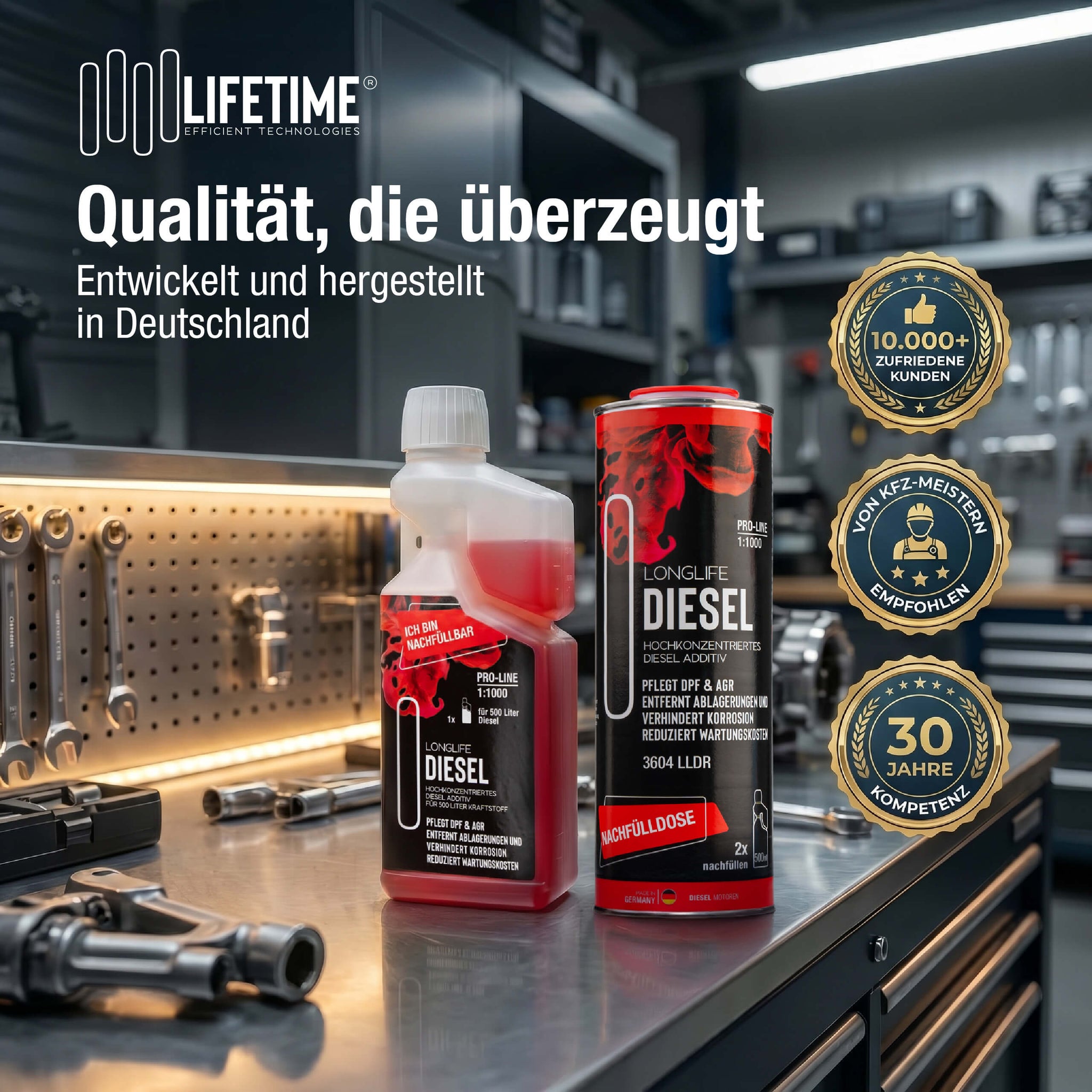 Werkstatt-Setting – LIFETIME Longlife Diesel Additiv-Refill-Kit Qualitäts-Anker