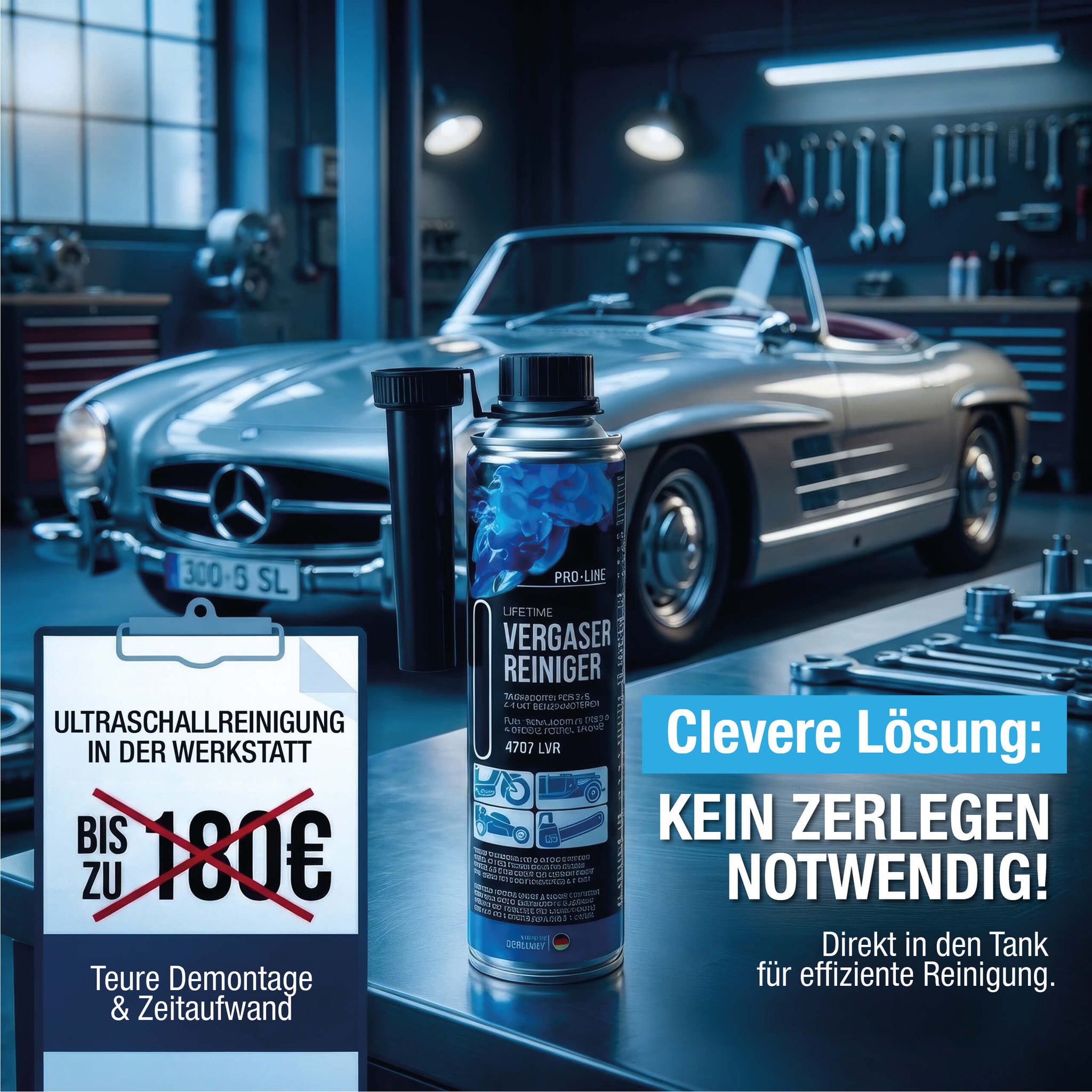 LIFETIME Vergaserreiniger – Vergaser reinigen ohne Ausbau, 400 ml