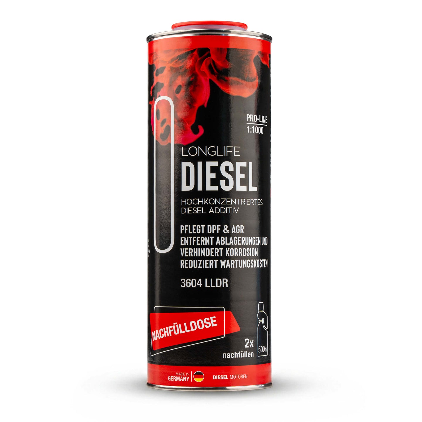 LIFETIME Longlife DIESEL Pro-Line – Diesel Additiv 1 Liter Nachfülldose Frontansicht