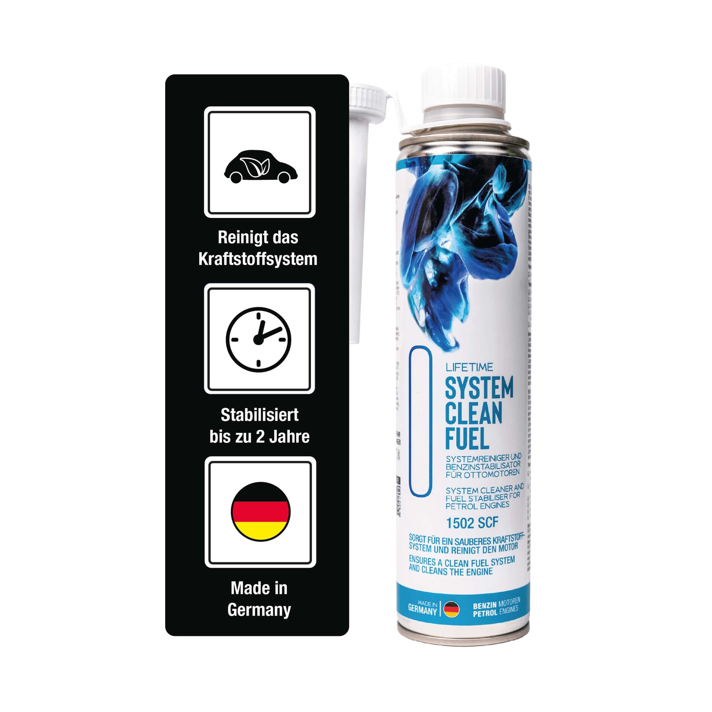 Lifetime SYSTEM CLEAN FUEL - Spezialreiniger für Ottomotoren und alle Einspritzsysteme, Benzin-Motor Systemreiniger, Kraftstoffadditiv, 400ml