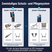 Katalysator Schutz Benzin und Longlife BENZIN Pro-Line – zweistufiges Schutz- und Pflegesystem für OPF, Katalysator, Lambdasonde, Einlassventile und Kraftstoffsystem