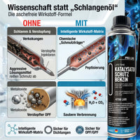 Katalysator Schutz Benzin – Wirkstoff-Matrix bildhaft erklärt