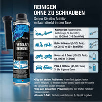 LIFETIME Vergaserreiniger – Dosierung für Kleingerät, Roller, Motorrad und PKW