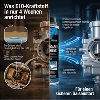 E10-Harze nach 4 Wochen Standzeit – Vergaserreiniger löst sie chemisch auf