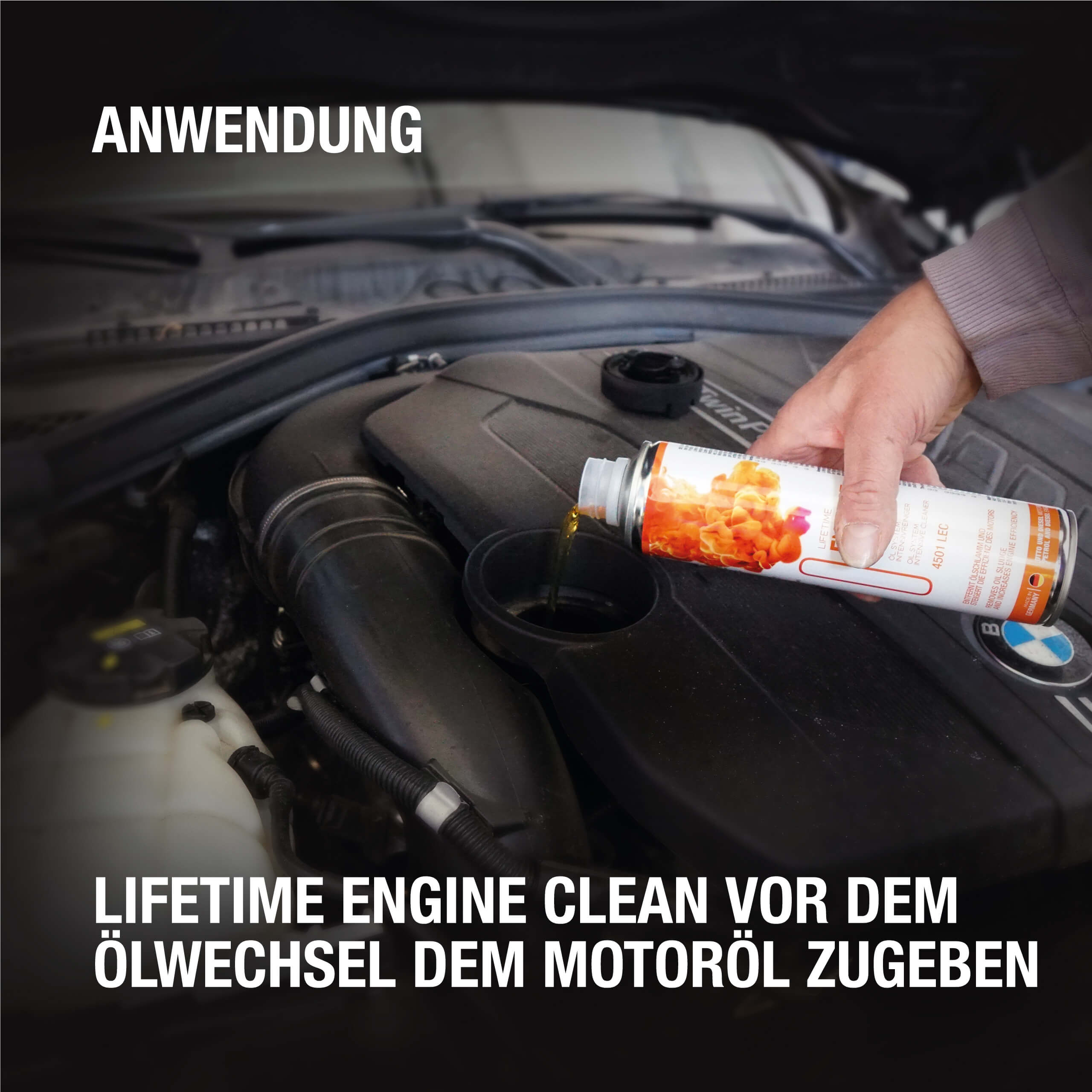 ENGINE CLEAN - Motorspülung für Benzin und Diesel Motoren - 400ml - Lifetime Technologies Shop